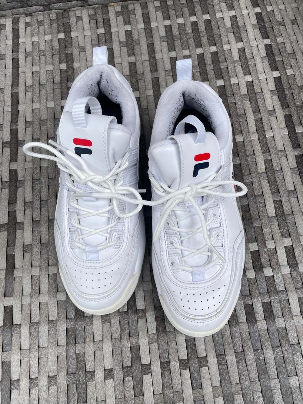 Fila White Sneakers with Red & Blue Logo - Picture 2 of 2